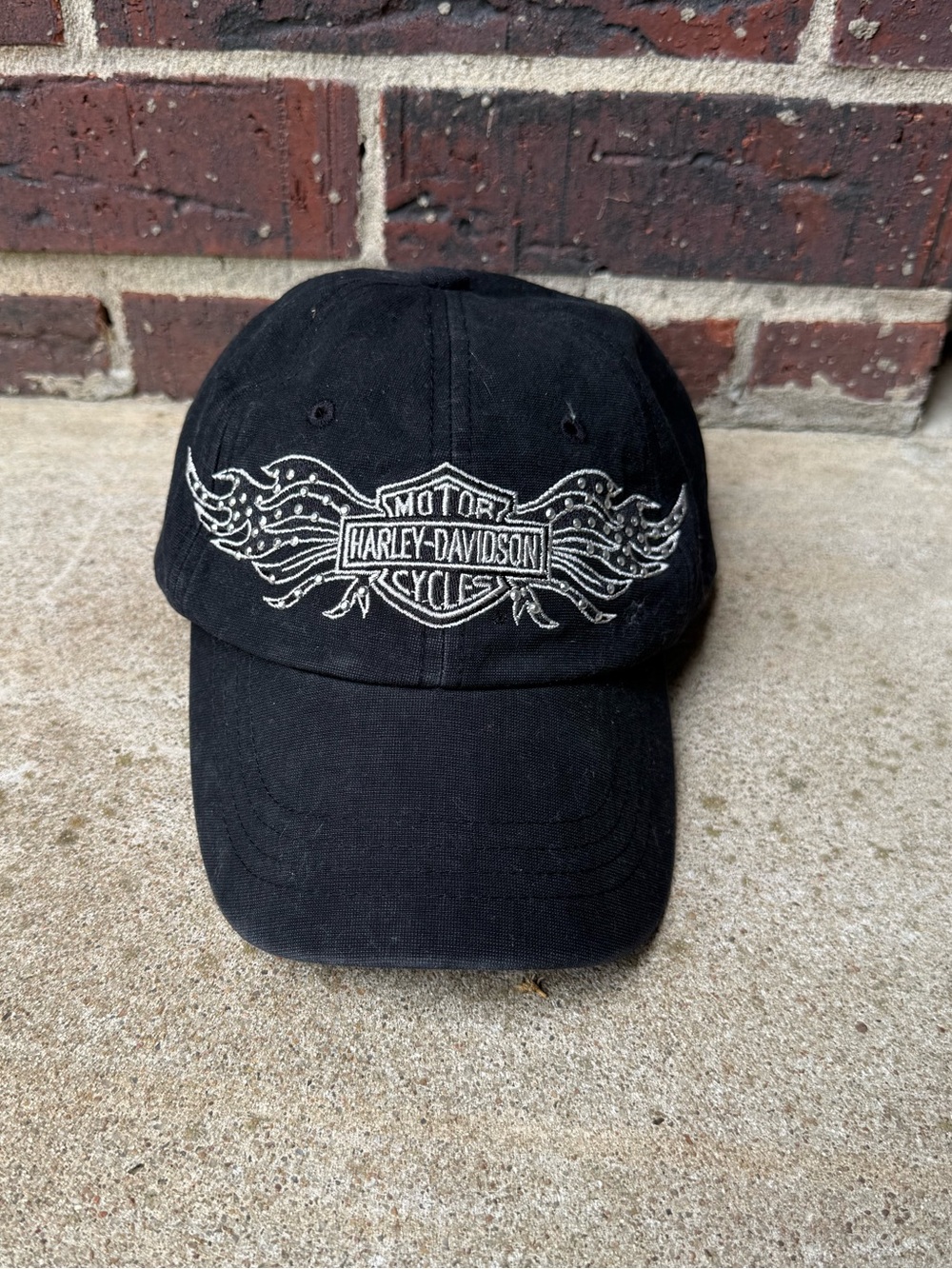 Harley-Davidson Black Hat with White Winged Logo
